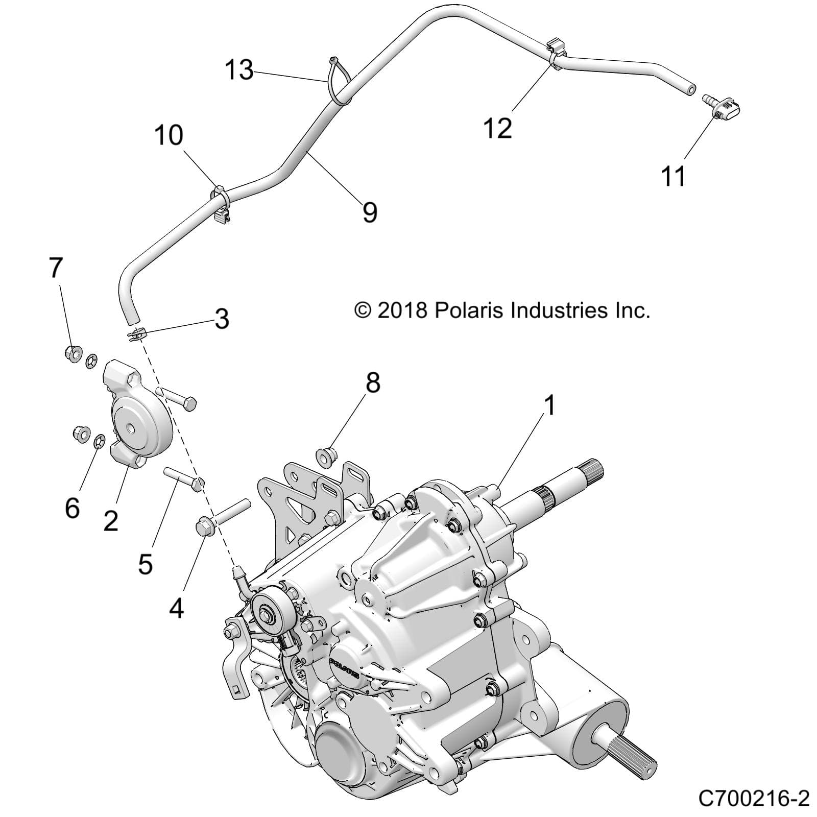 2026 RZR 900 TRAIL S SPORT β DRIVE TRAIN, MAIN GEARCASE MOUNTING - Z26ASE87A5 (C700216-2) diagram