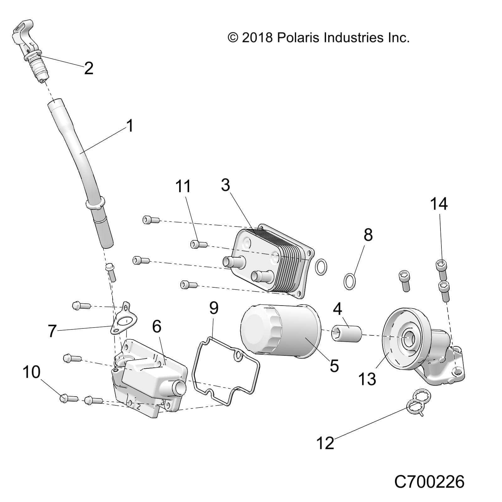 2026 RZR XP 4 1000 SPORT β ENGINE, DIPSTICK AND OIL FILTER - Z26NMS99A4/B4/A6/B6 (C700226) diagram