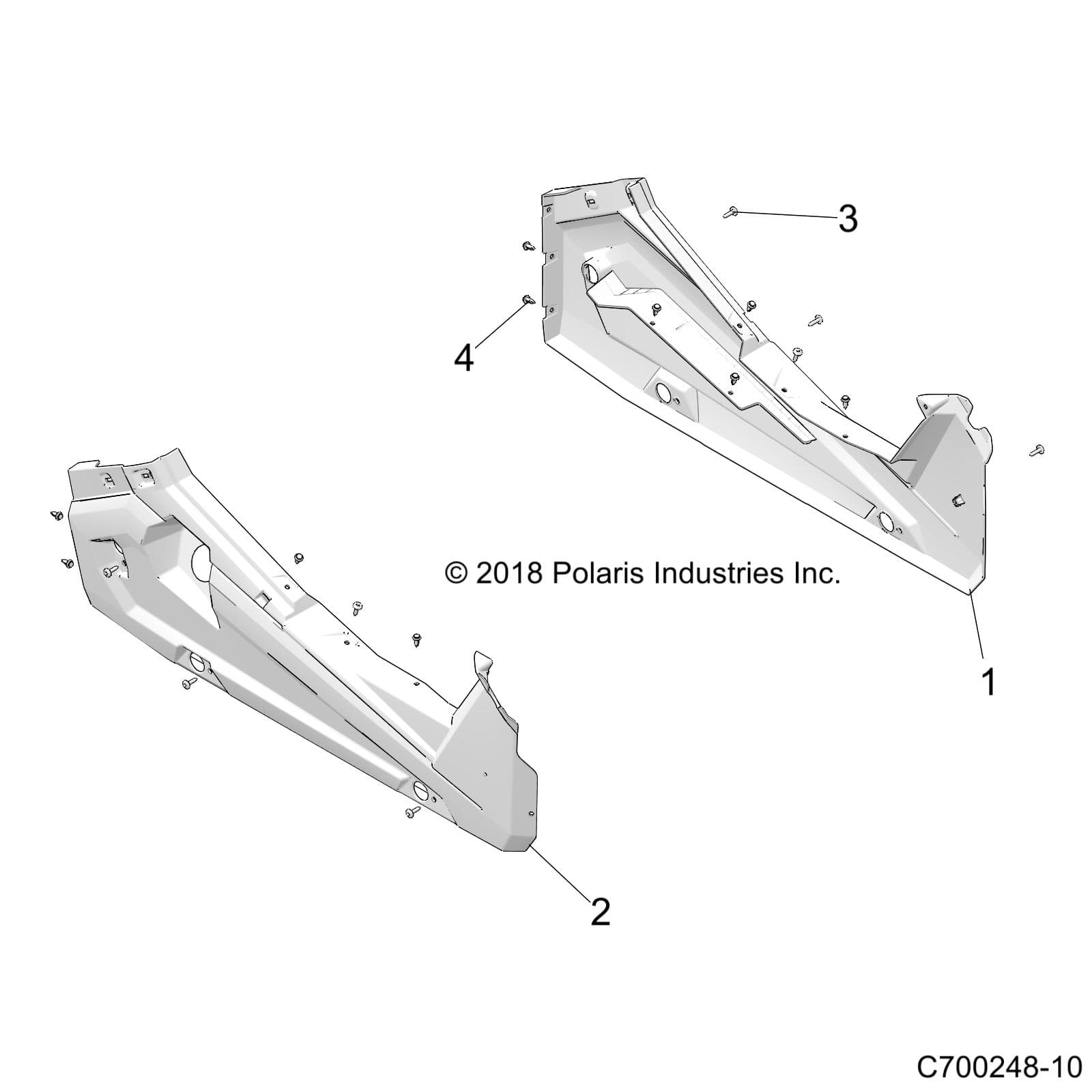 2026 RZR XP S 1000 ULTIMATE β BODY, ROCKER PANELS - Z26NEY99A4/B4/A6/B6 (C700248-10) diagram